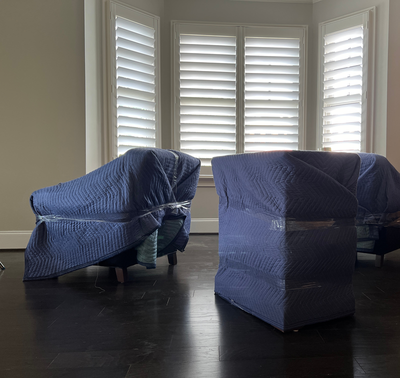 moving company wrapped furniture