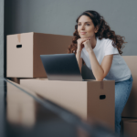 Woman preparing to move